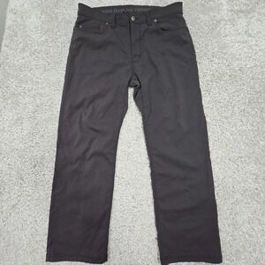Prana Mens Brion Gray Straight‎ Stretch Pants Size 36x30 (fits 34x28.5) Outdoor